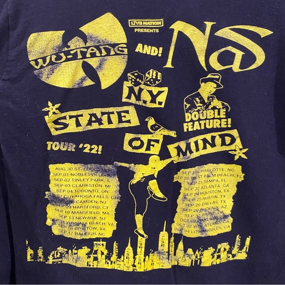 Wu-Tang NY State of Mind Tour 2022 Long Sleeve Concert Merch Shirt Black Small - Picture 7 of 7